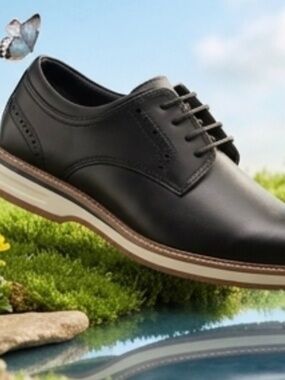 Gordon Rush Plain Toe Oxford Shoes Men’s 10 Black Leather Previously Owned